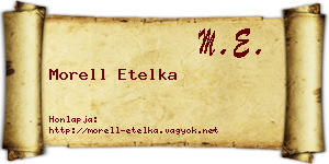 Morell Etelka névjegykártya